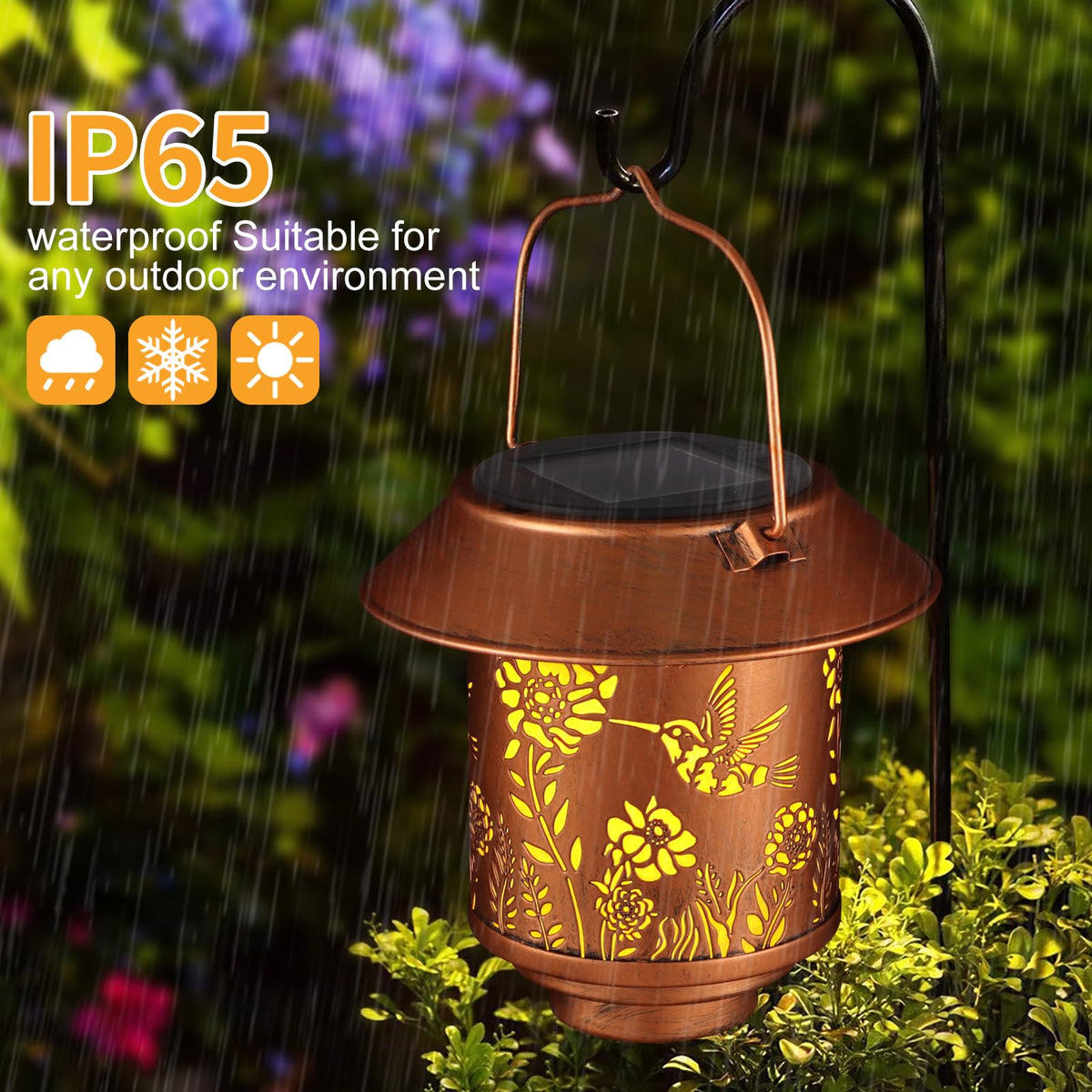Doogarden garden lantern waterproof IP65 withstands rain without fuss