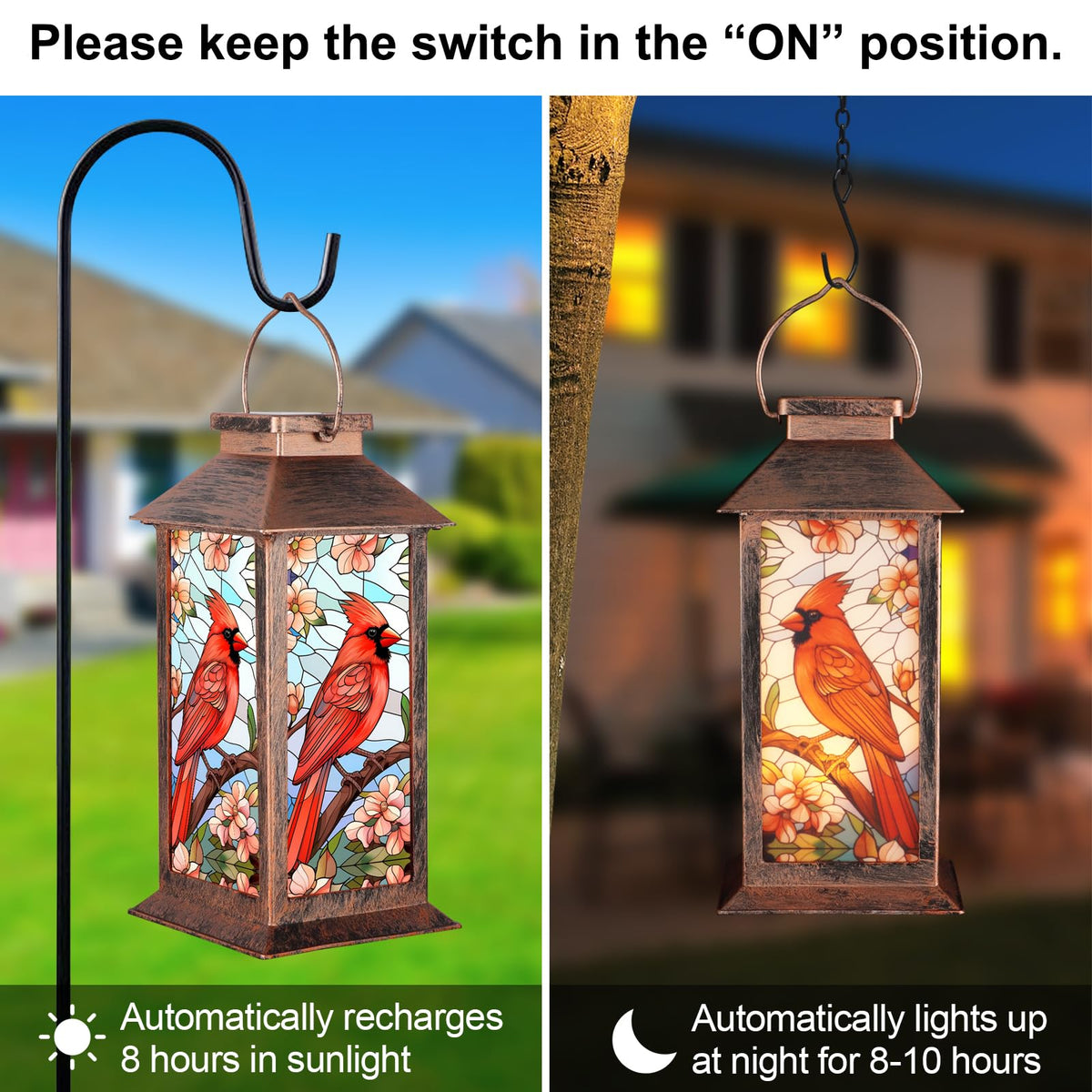 Doogarden solar lantern on patio highlighting yard decor