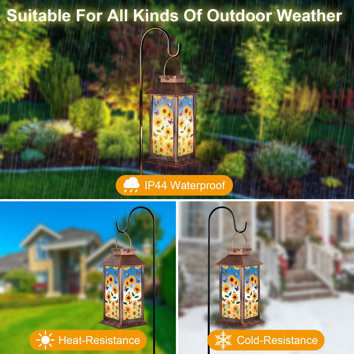 Doogarden solar lantern charging via solar panel for eco friendly lighting