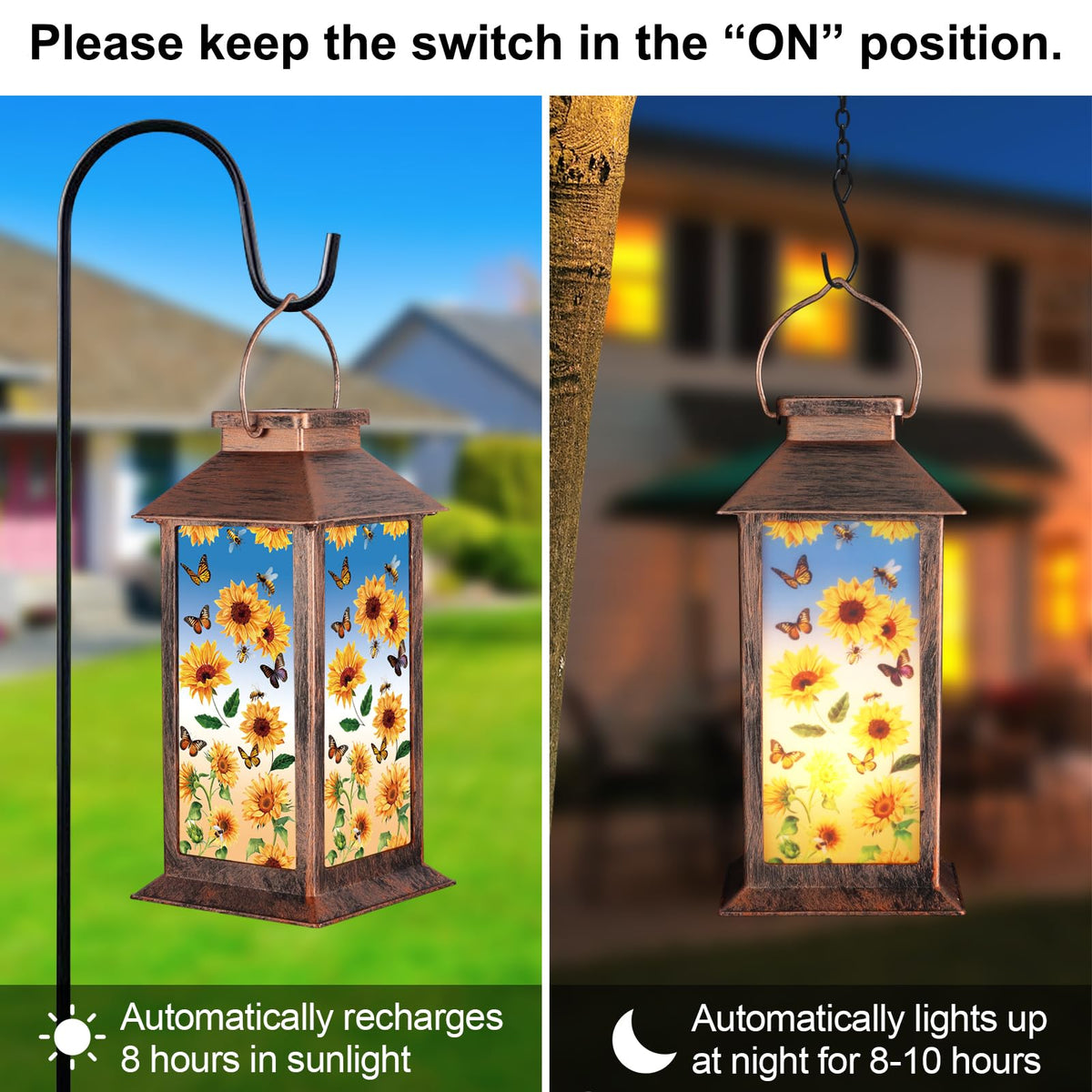 Doogarden solar lantern emits warm ambient light for the yard