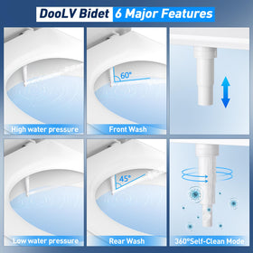 DooLv 360° self-cleaning nozzle for hygienic, ready-to-use performance.