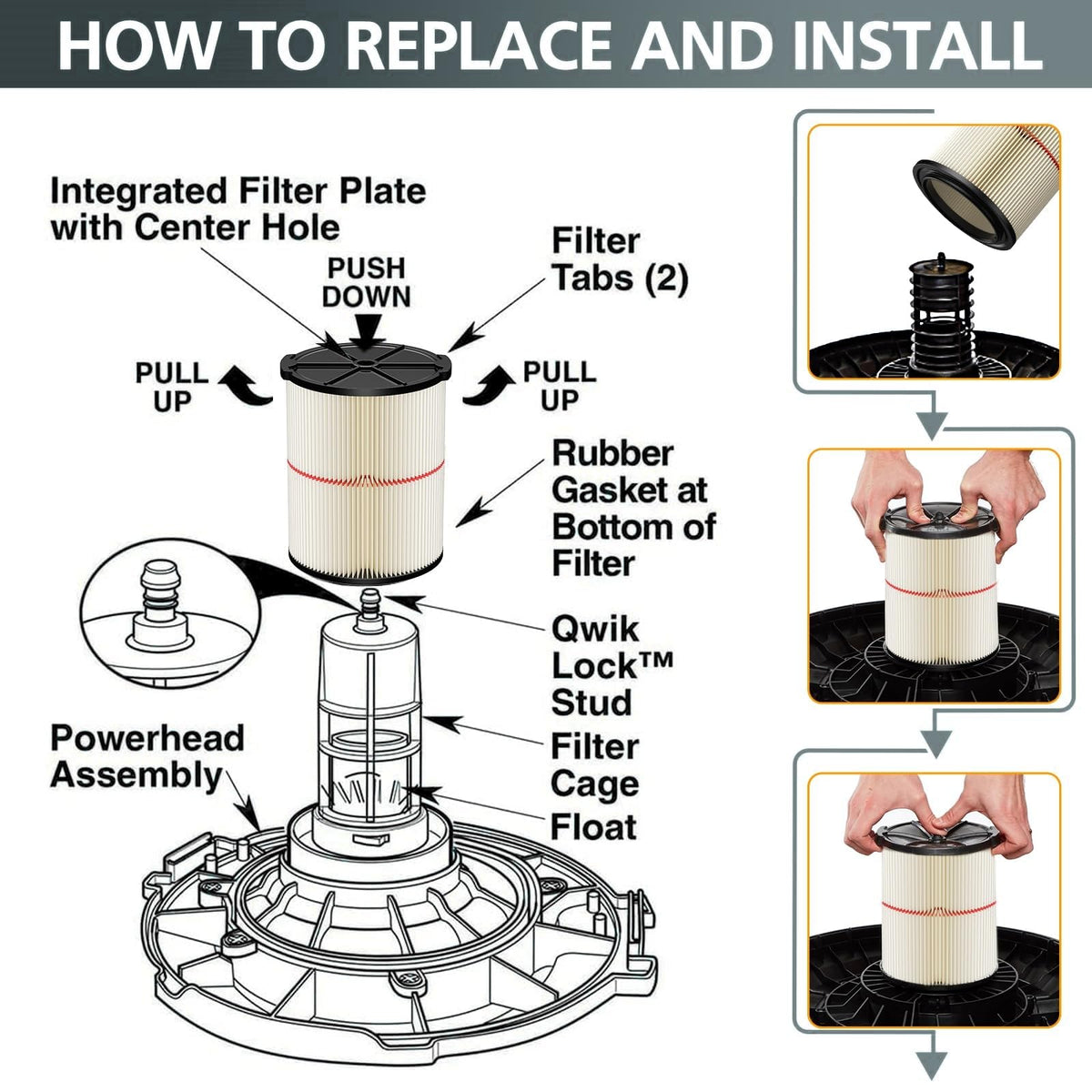 Doonniass detachable top-cap for easy filter installation.