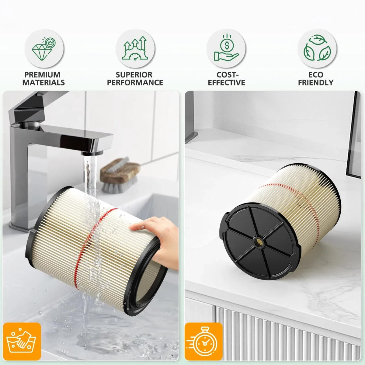 Doonniass washable and reusable filter for Craftsman vacuums.