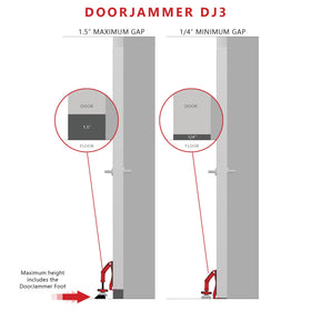 DoorJammer neoprene-extension-foot adds grip on thick carpets.
