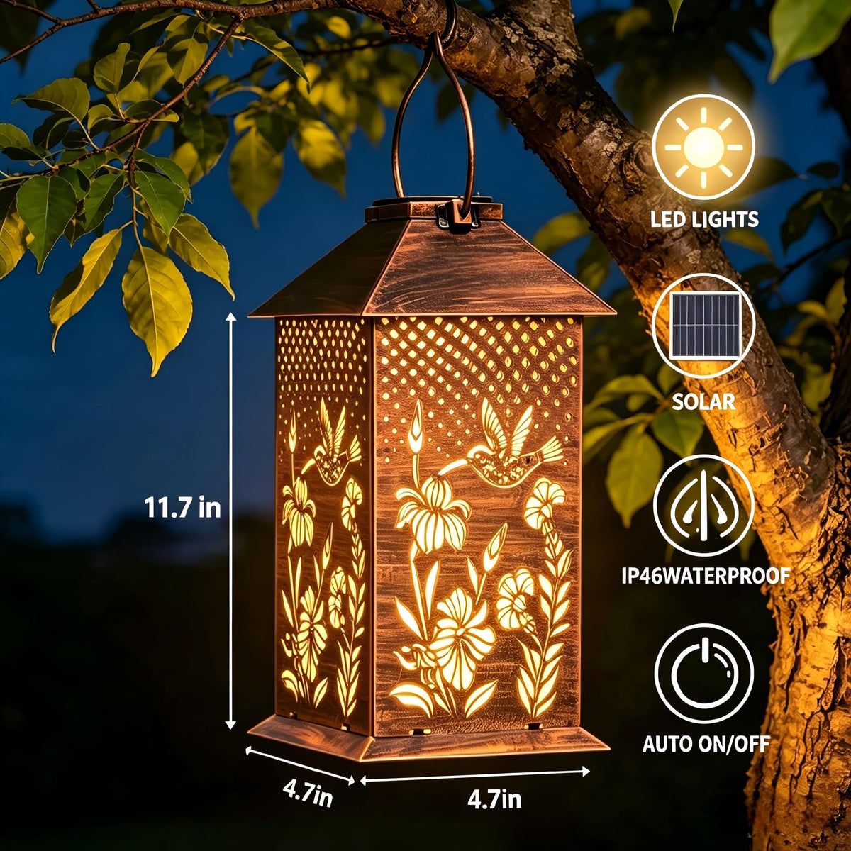 Doorkeer hummingbird pathway light brightens pathways while conserving power