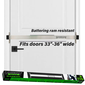 Doorricade solid aluminum 38-inch bar enhances front door security