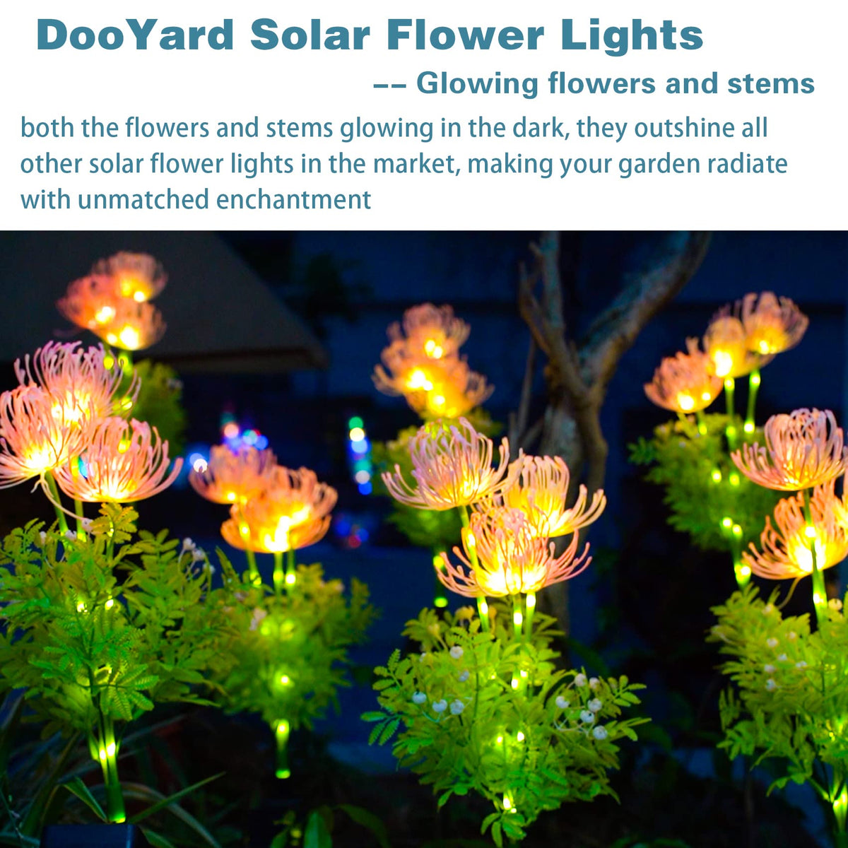DooYard lights stake-ready design simplifies setup for yards and patios.