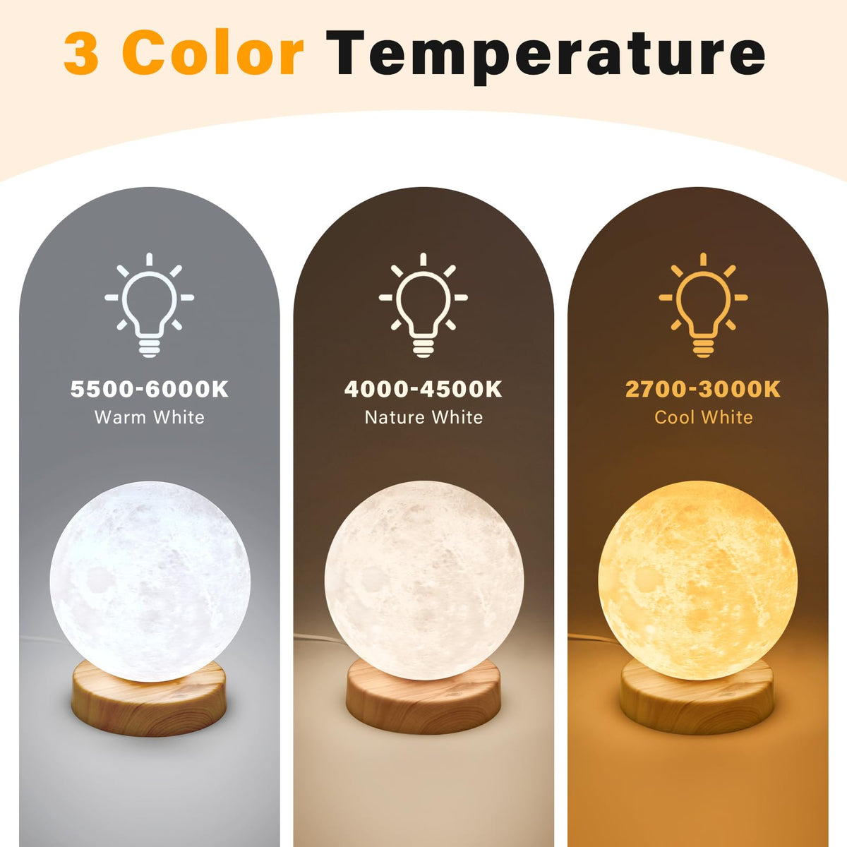 Doraubia 3D moon lamp design adds calming ambience to any room