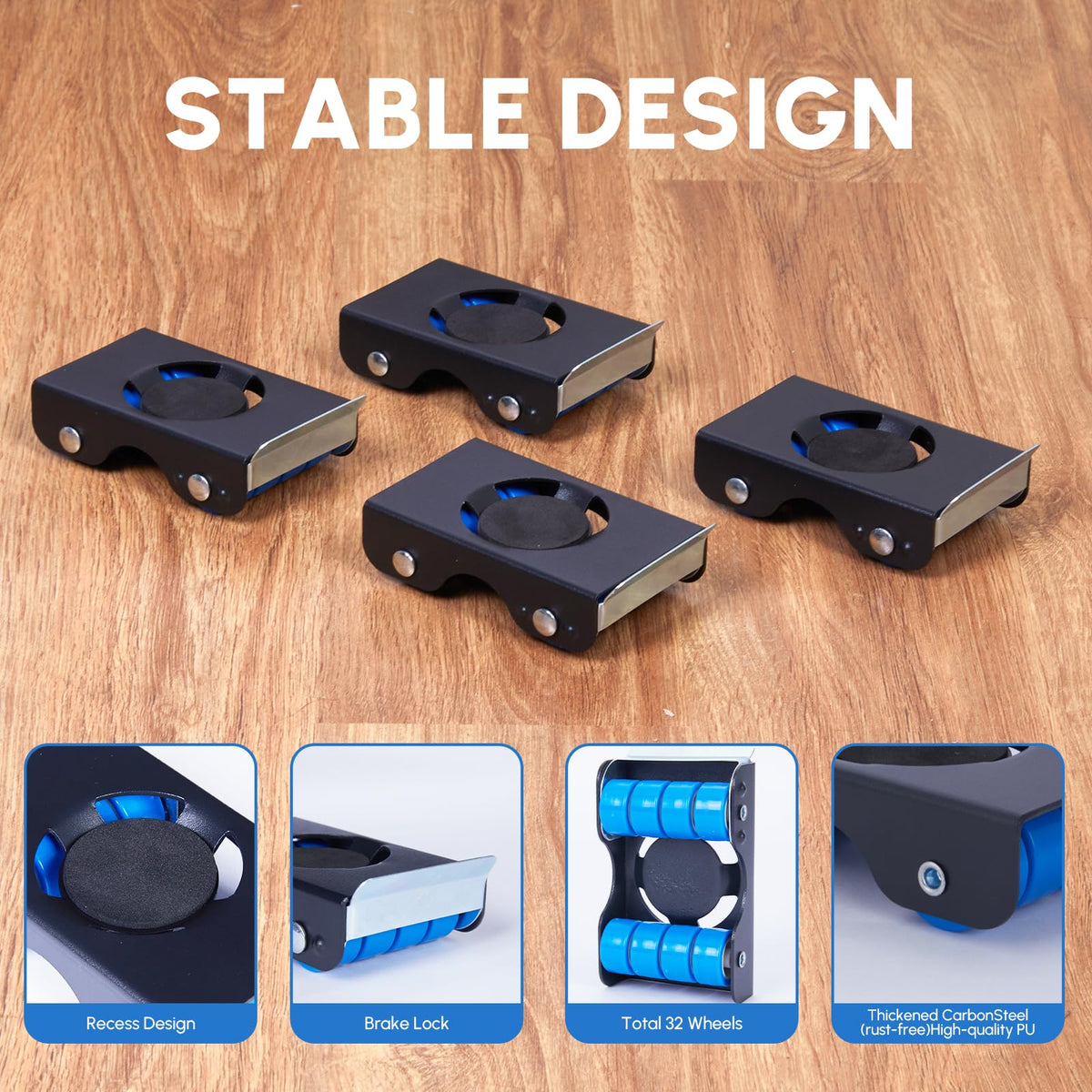 DoReFaSol anti-skid groove keeps items secure during movement.