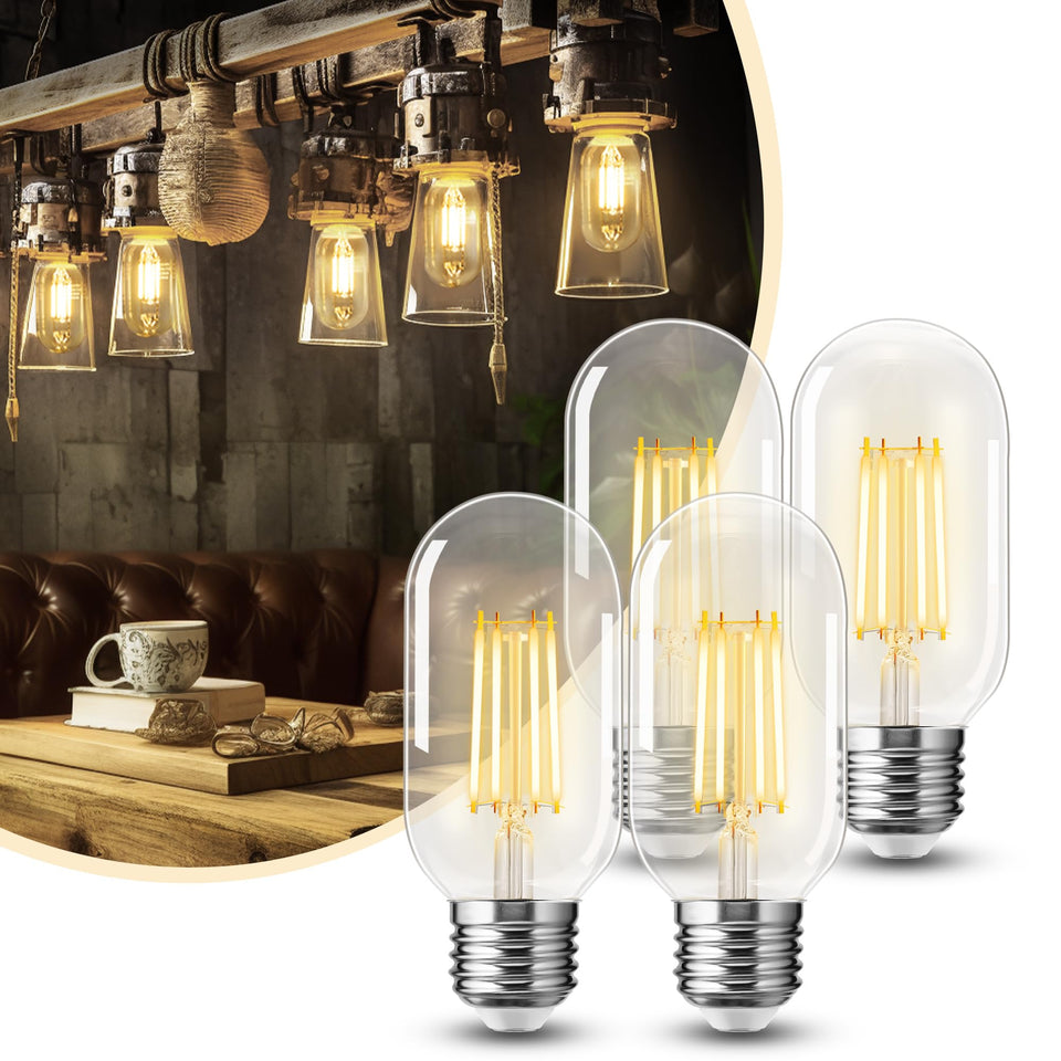 DORESshop LED Edison bulb with clear glass and 4W filament glow for vintage decor.