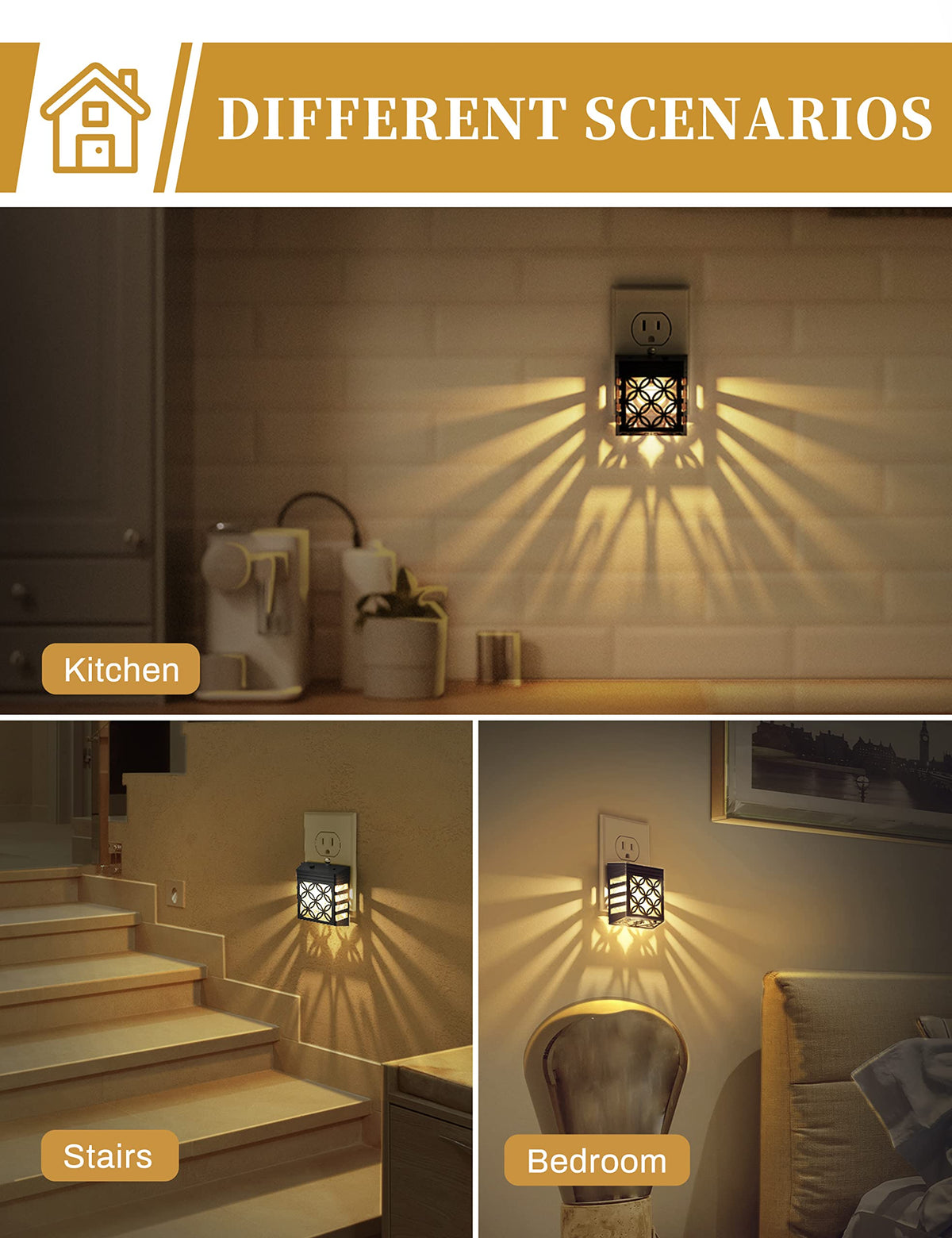 DORESshop night light with dusk-to-dawn sensor auto-on in darkness
