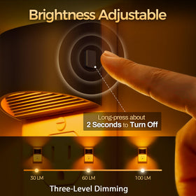 DORESshop night light 2-pack plugged into outlet preserves bottom socket space.