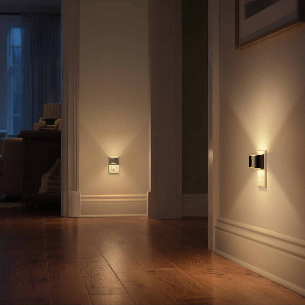 DORESshop LED Night Light glow in stairways—safe steps at night.