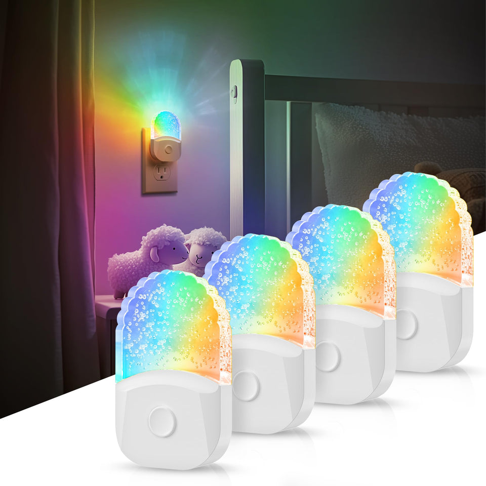 DORESshop 8-color RGB night light wall plug for color ambience in any room