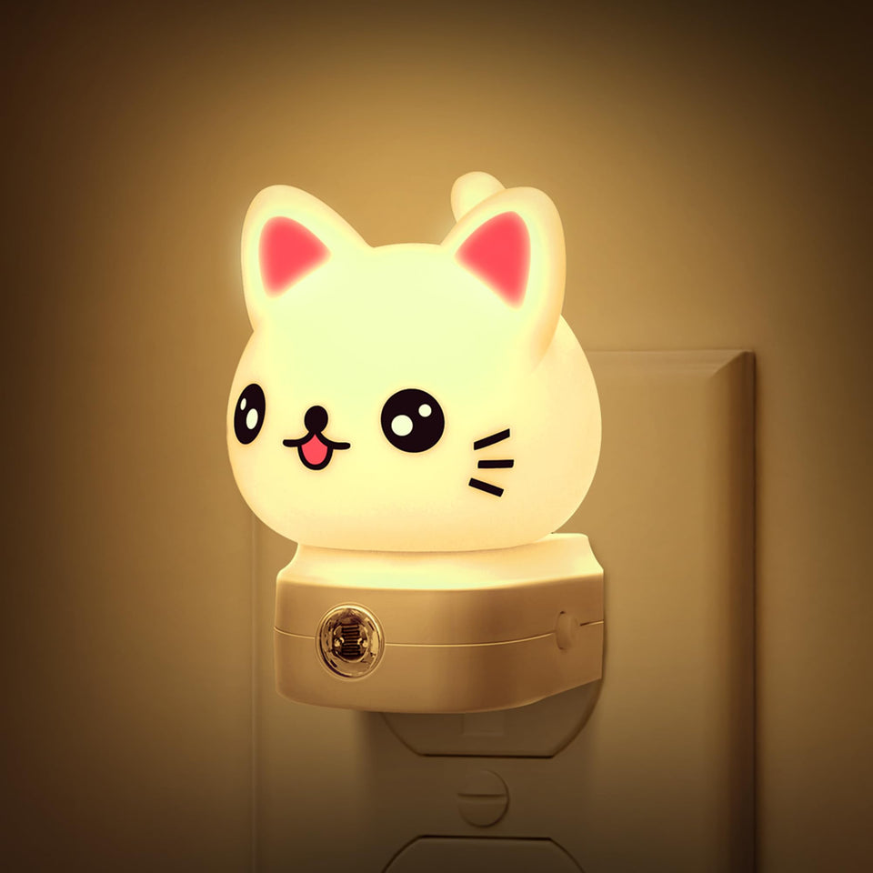 DORESshop cat night light wall plug provides a cute, gentle room illumination.