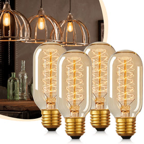 DORESshop Edison bulbs 4-pack in amber glass for warm room ambiance.
