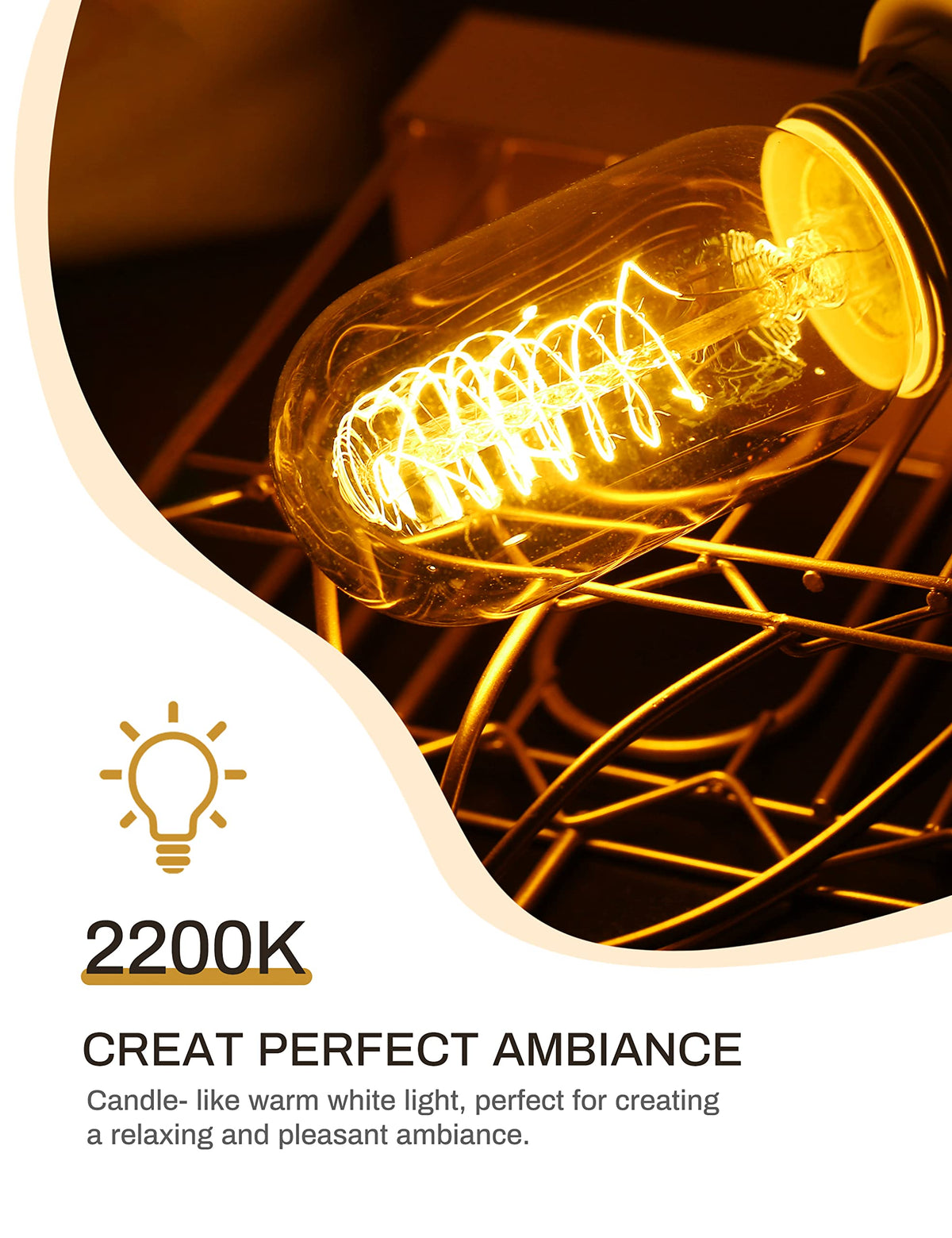 DORESshop 60W spiral-filament bulbs add vintage charm and steady light.