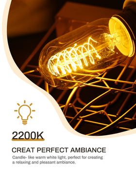 DORESshop 60W spiral-filament bulbs add vintage charm and steady light.