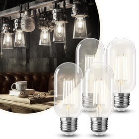 DORESshop Edison bulb clear glass 4000K daylight glow for energy efficiency.