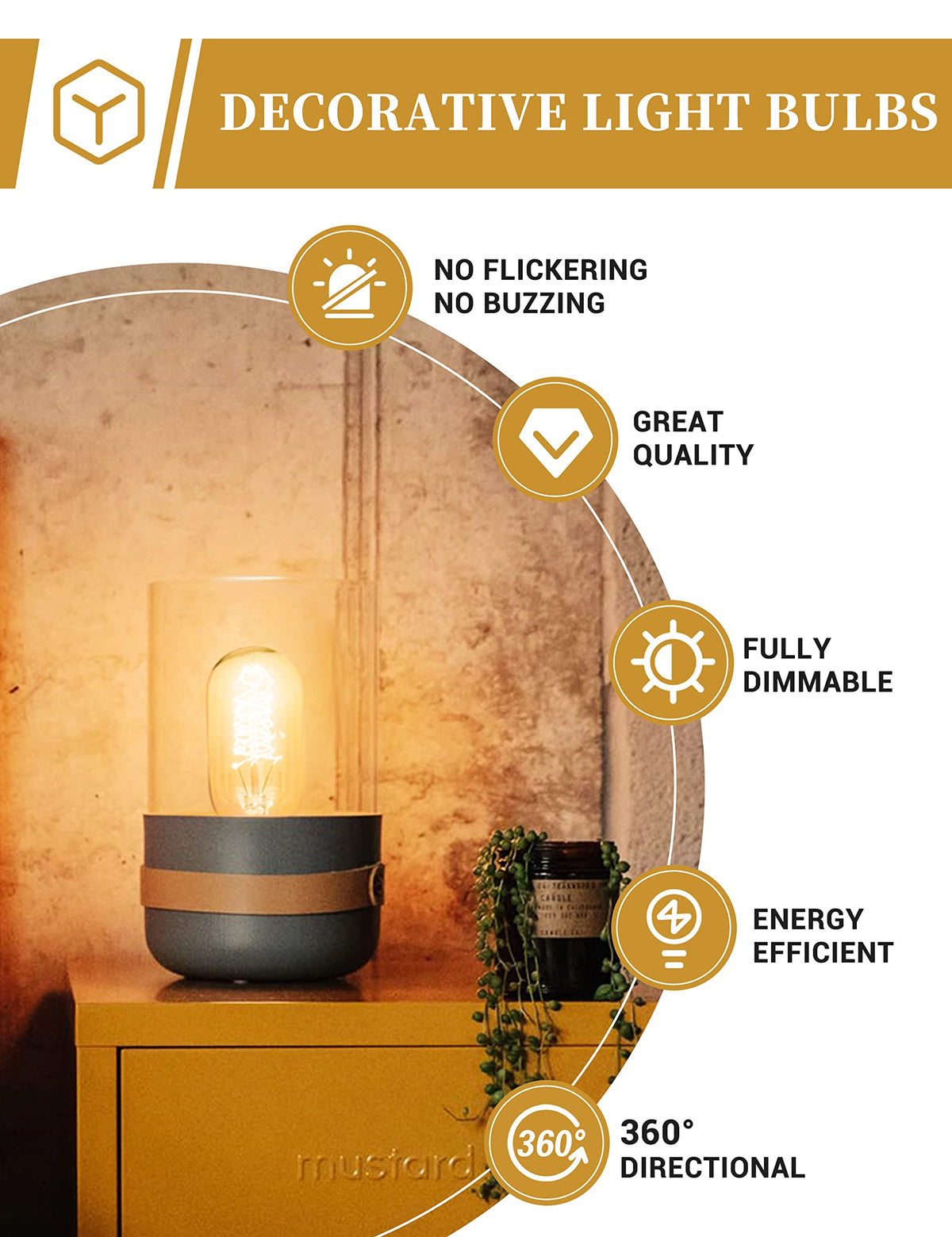 DORESshop amber glass bulbs suit retro chandeliers and décor.