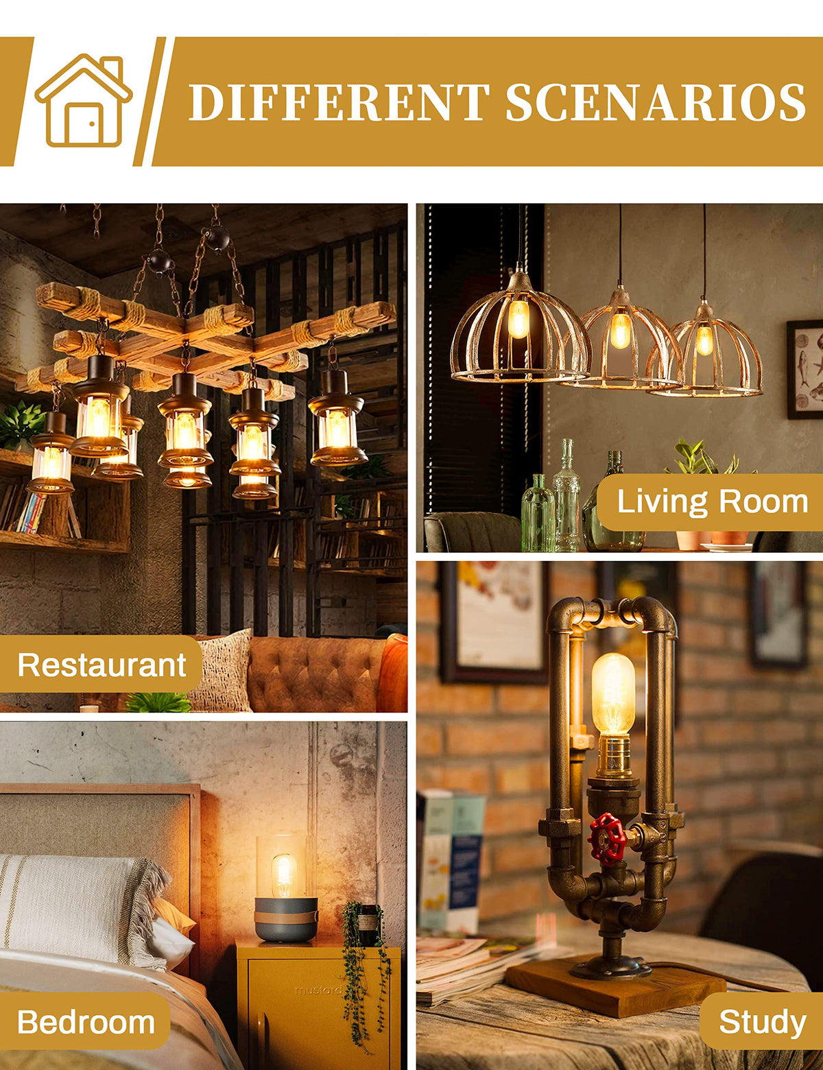 DORESshop warm white 2200K bulbs create cozy, inviting atmospheres.