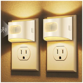 DORESshop LED night light 2-pack with wall plug for soft hallway lighting.