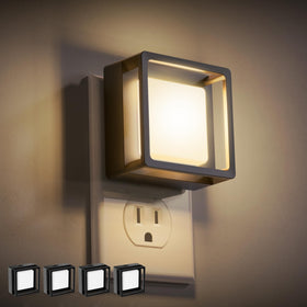 DORESshop LED night light 4-pack with wall plug and sensor for hallway use.