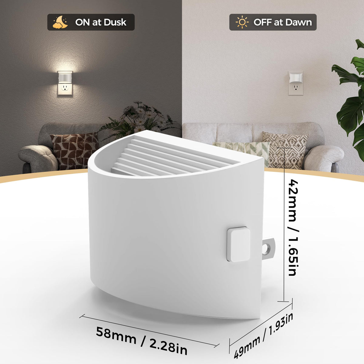 DORESshop LED night light provides soft glow ideal for bathroom use.