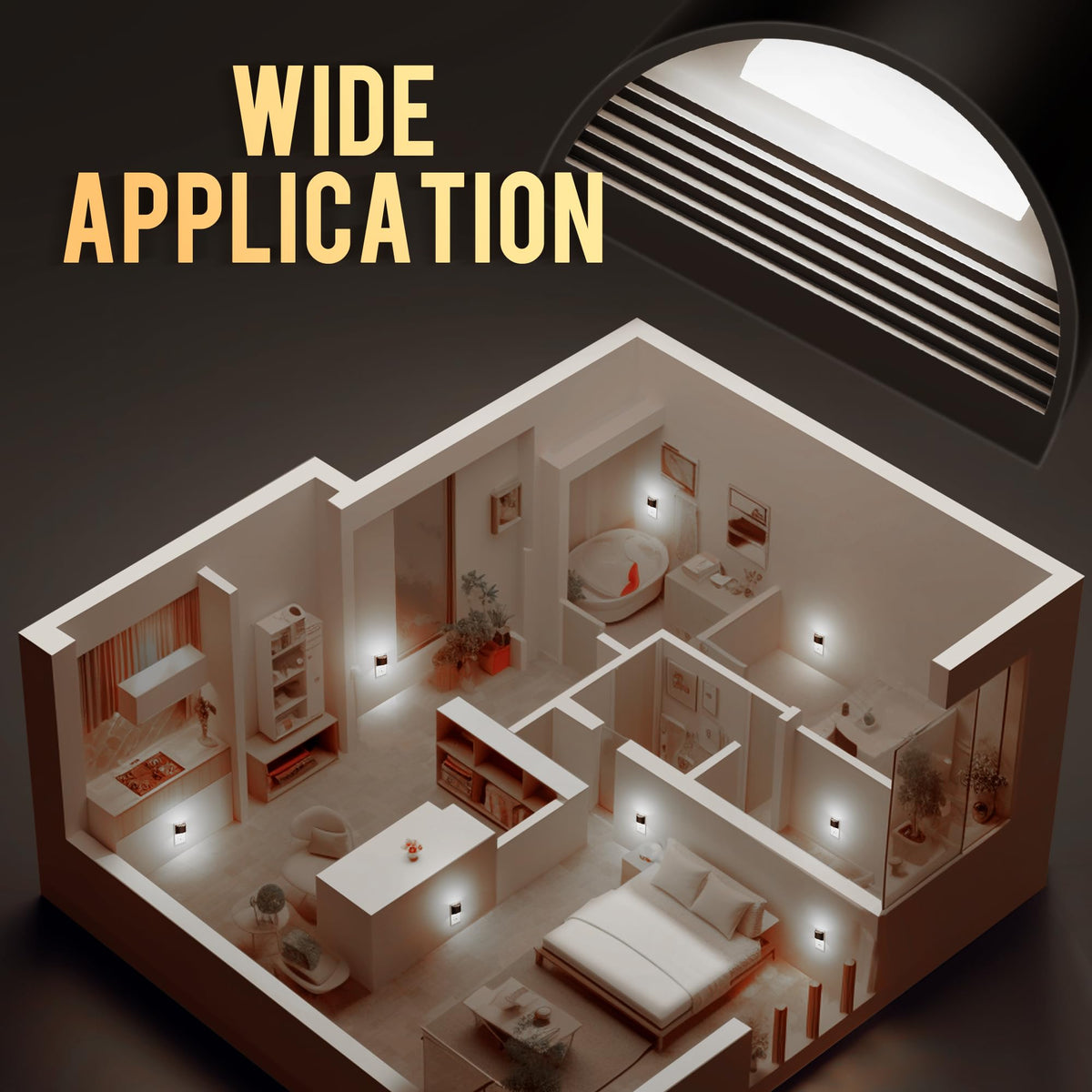 DORESshop LED night light enhances nighttime visibility for safe movement.
