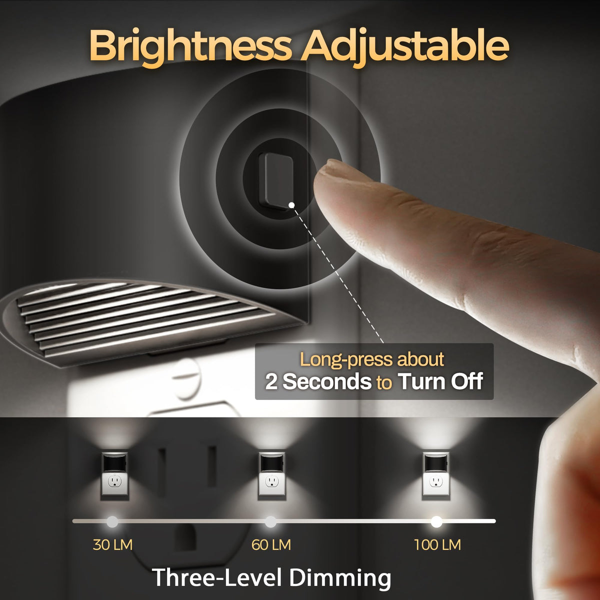 DORESshop LED night light with three brightness levels for versatile ambiance.