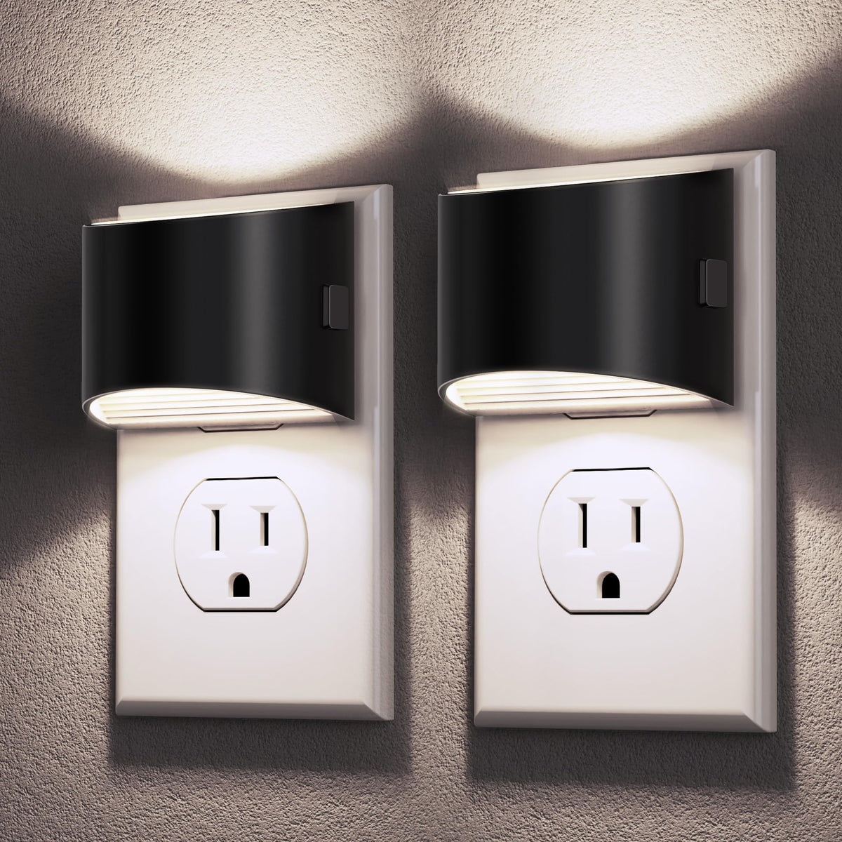 DORESshop LED night light plugged in wall with no blocked outlet.