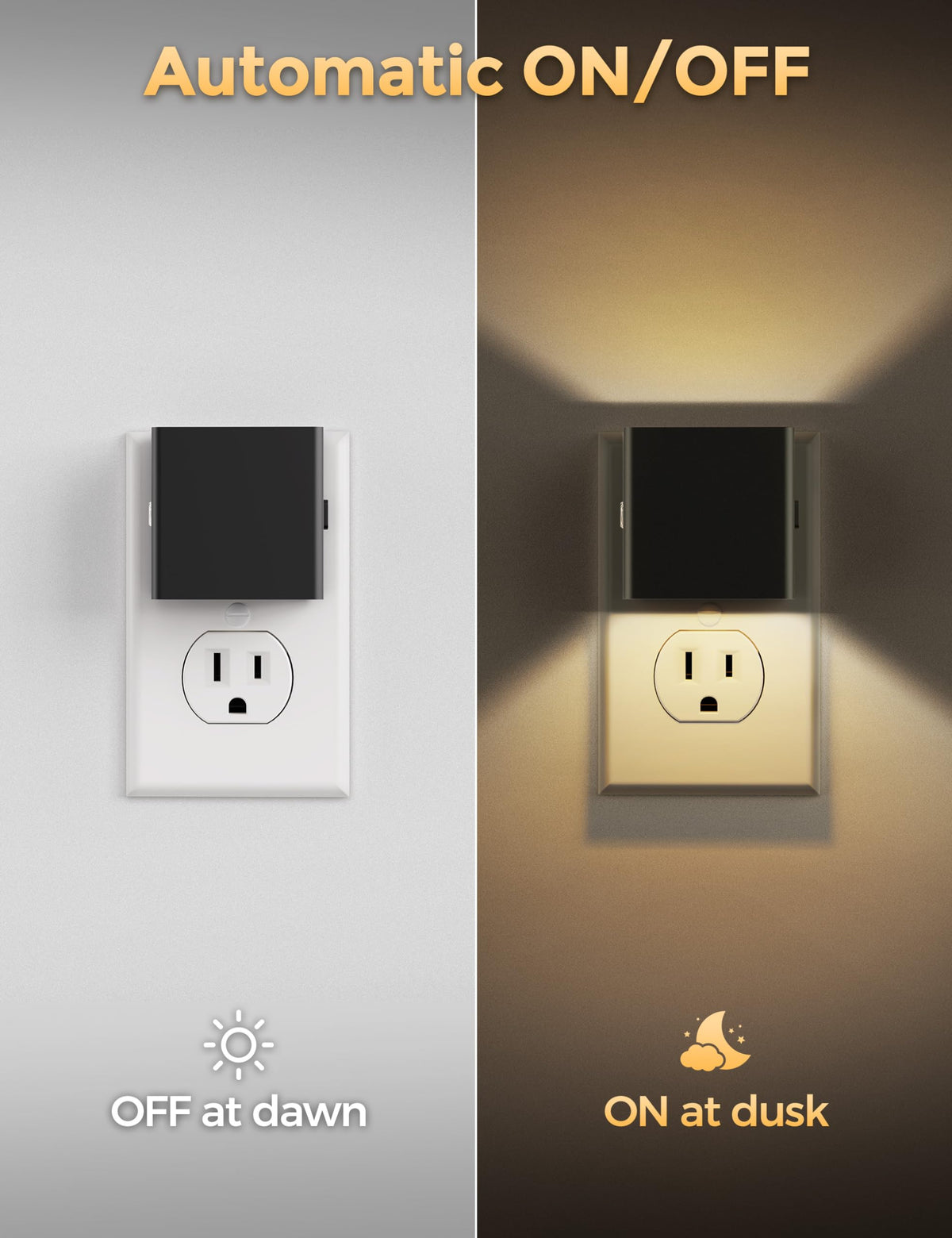 DORESshop LED night light wall shows three brightness levels for tasks or rest