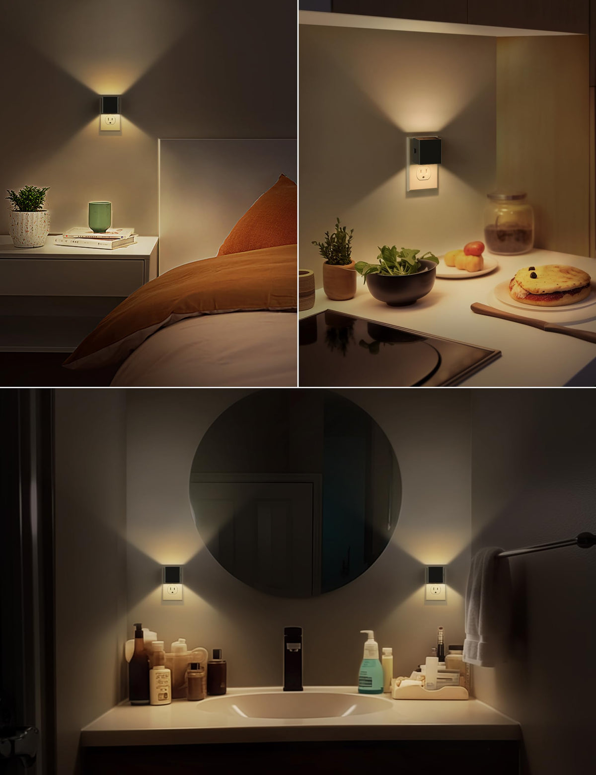 DORESshop LED night light wall suitable for bedrooms and bathrooms