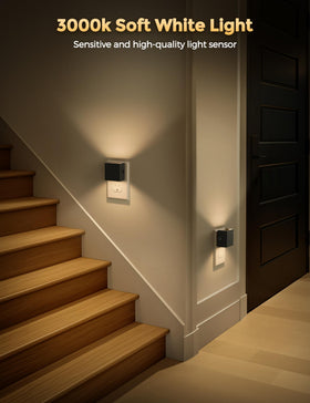 DORESshop LED night light wall dusk-to-dawn sensor provides hands-free visibility
