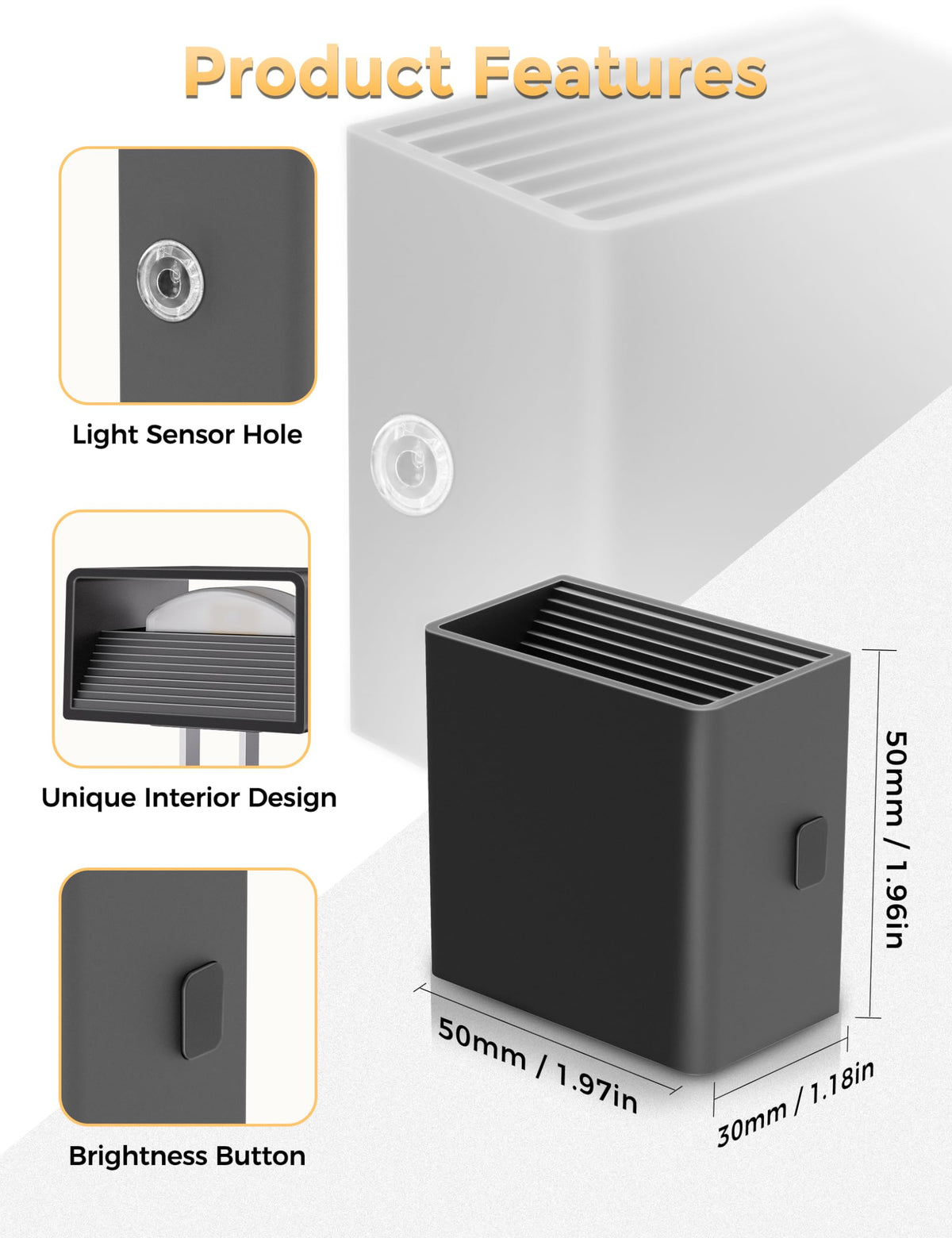 DORESshop LED night light wall ideal for hallways and stairways with soft illumination