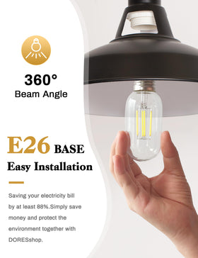 DORESshop long-lasting LED filament bulb designed for thousands of hours of use.