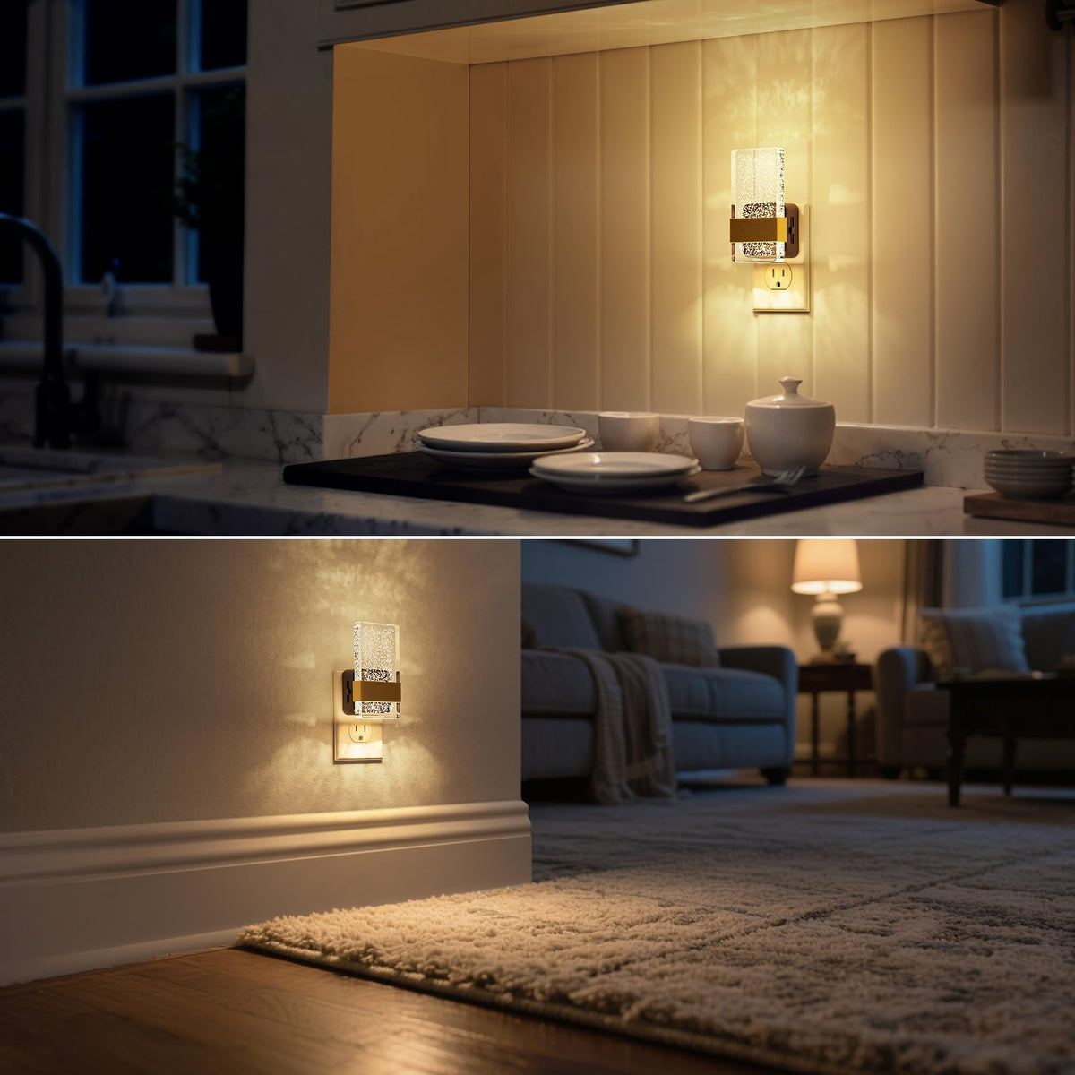 DORESshop 2 pack night lights ideal for bathrooms hallways kitchens and stairs.