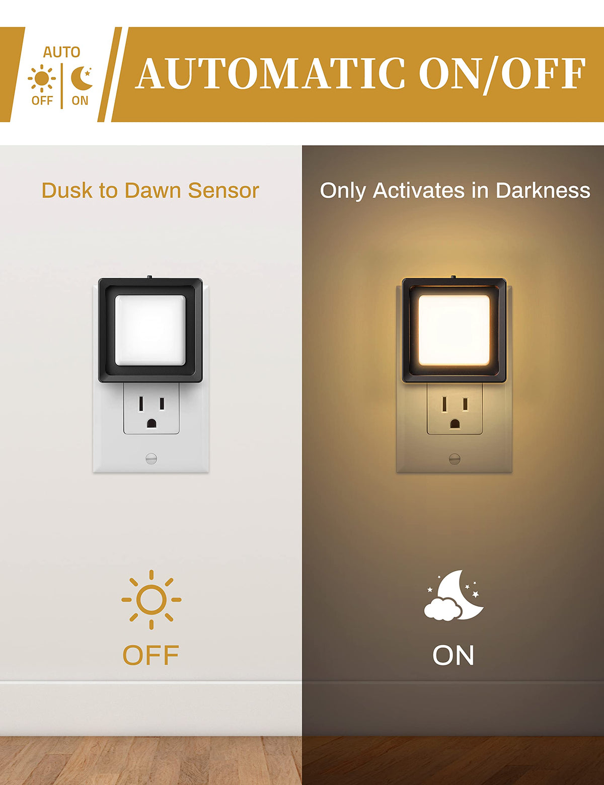 DORESshop dimmable plug-in night light with adjustable brightness.