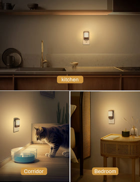 DORESshop farmhouse design night light covers outlets for a cleaner look.