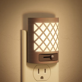 DORESshop night light plugged into wall for hallway illumination.