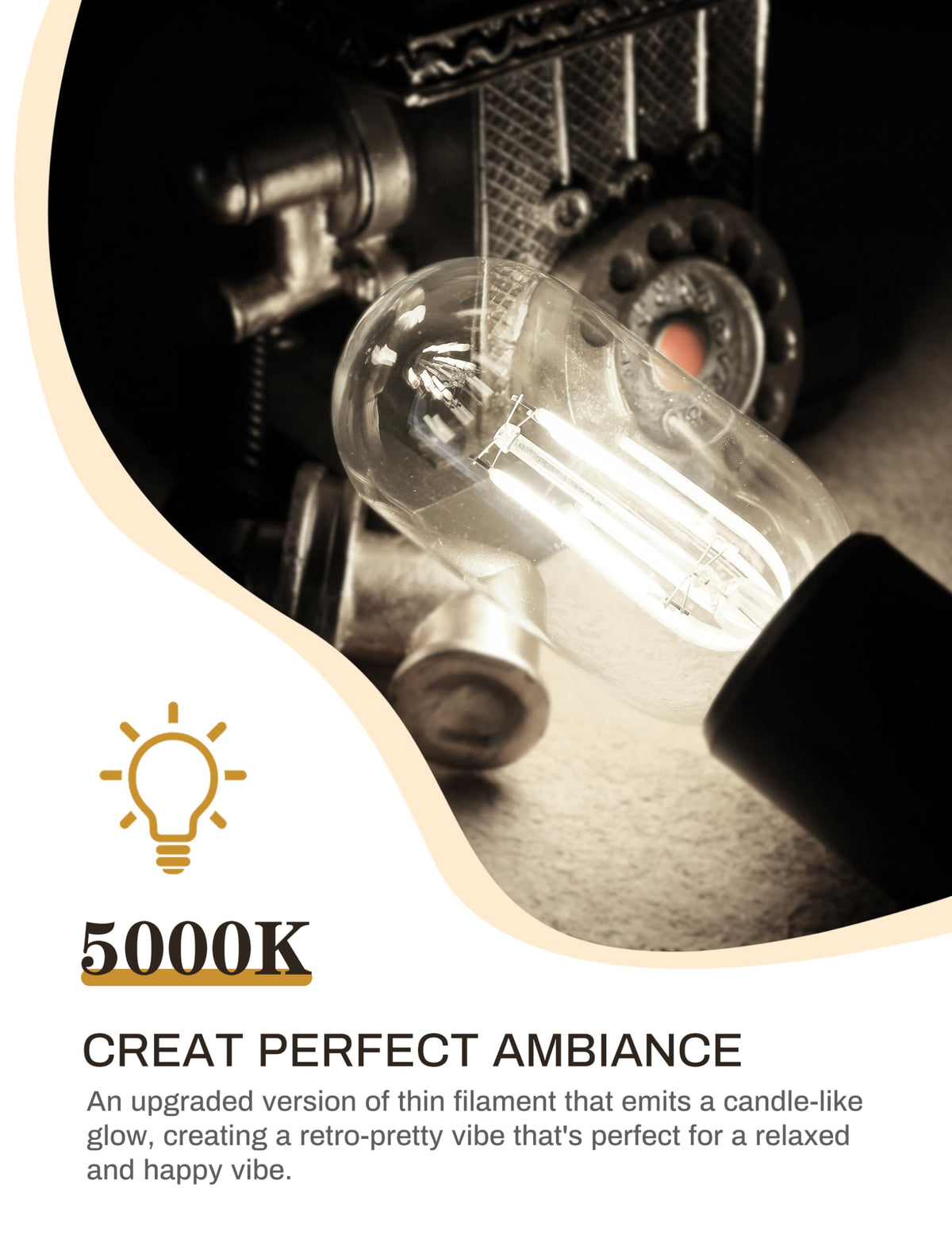 DORESshop non-dimmable Edison bulb ideal for kitchens and workspaces.