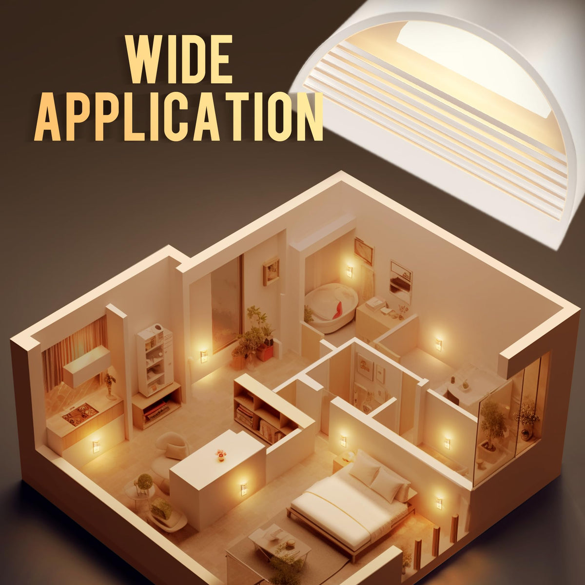 DORESshop wall-plug-in night light ideal for bathrooms, bedrooms, and hallways.