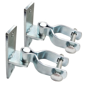 Dorighary wall mount gate hinge on a sturdy post for outdoor gates.