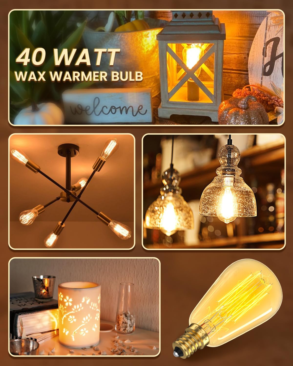 DoRight E12 Edison base bulb emitting soft white 2200K light for evenings