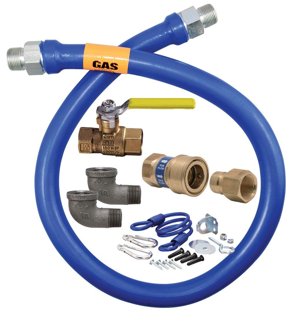 Dormont 1675KIT48 safety system with blue 48-inch hose and quick disconnect.