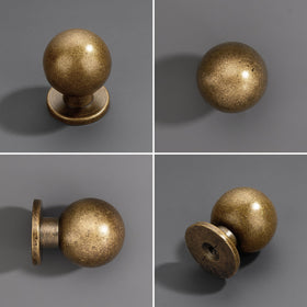 Dosoye ball knob antique brass on cabinet demonstrates versatile 1-inch design.