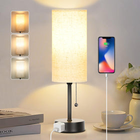 Dott Arts bedside table lamp front view for a stylish bedroom nightstand.
