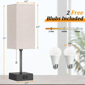 Dott Arts lamp with included no-flicker LED bulbs for comfy evenings.