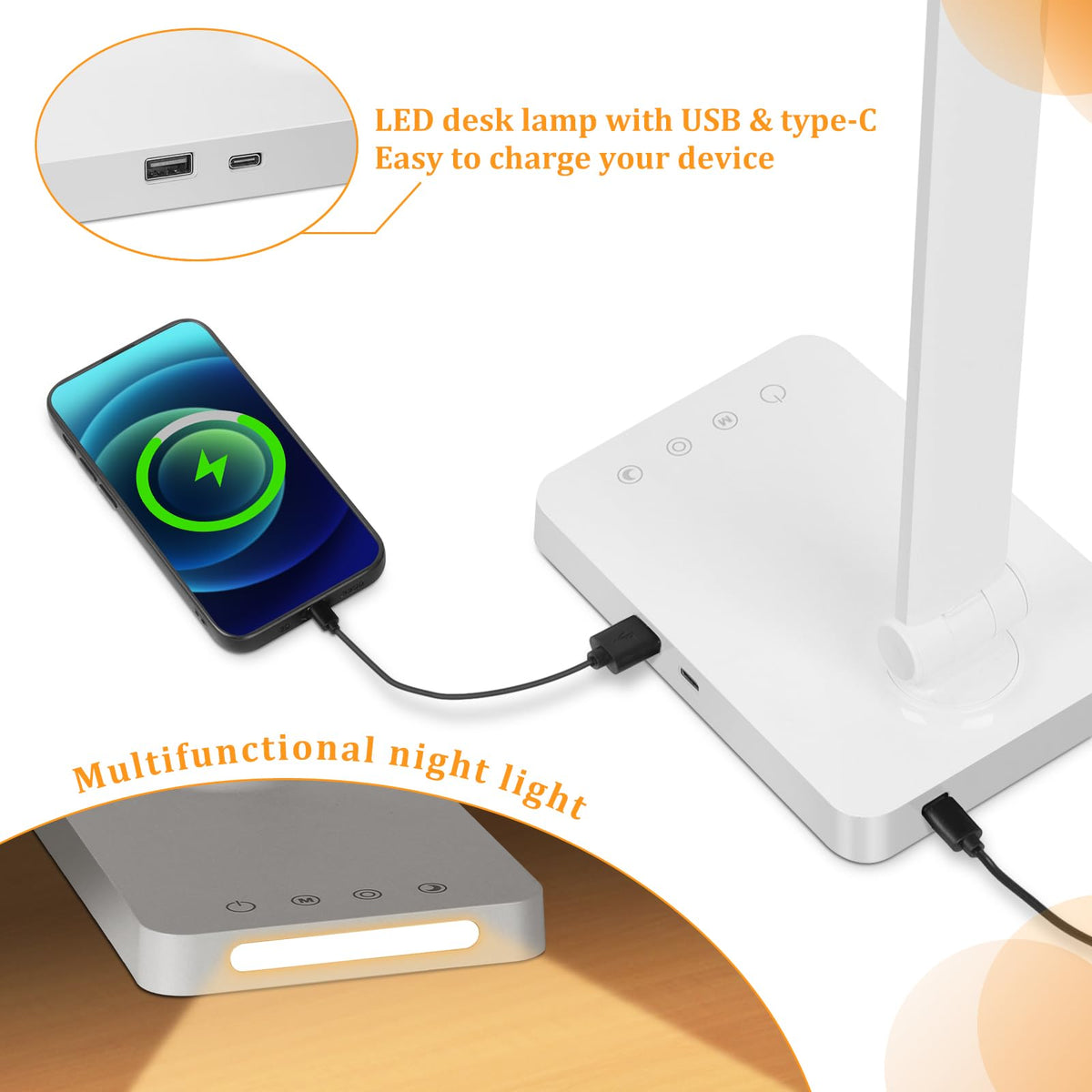 Dott Arts LED Desk Lamp offers 5 color modes for different tasks.