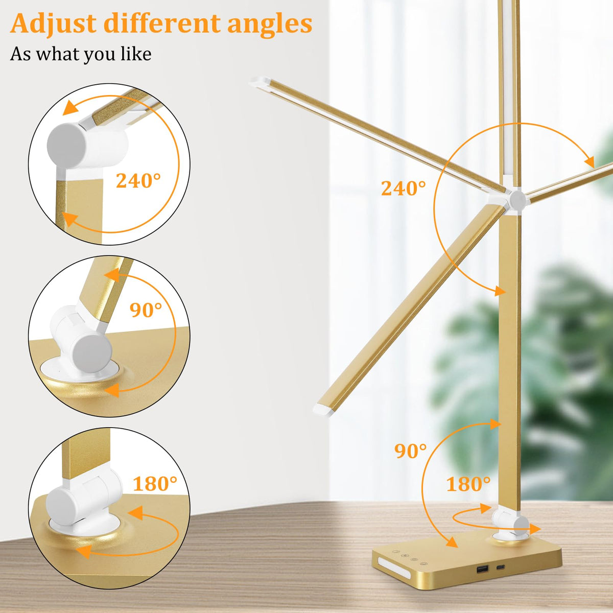 Dott Arts LED Desk Lamp saves desk space with foldable design.